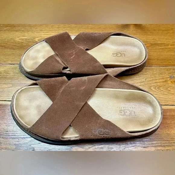 UGG Australia | Men’s Leather Slides / Sandals | Size 11 - Picture 2 of 8